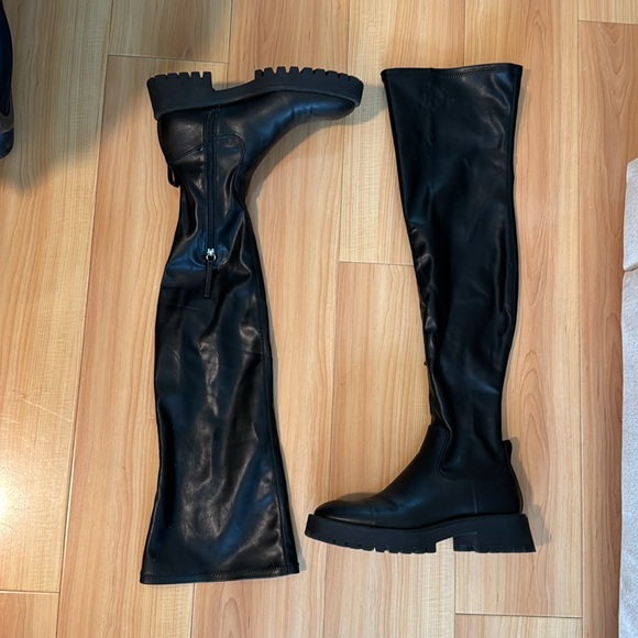 Zara flat over the knee boots with stretch shaft, size 38, great condition - Picture 6 of 9